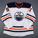 Caggiula, Drake *<br>White Set 1 w/ NHL Centennial Patch <br>Edmonton Oilers 2017-18<br>#91 Size: 56