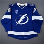 Stephens, Mitchell *<br>Blue w/ Stanley Cup Winning Banner Patch<br>Tampa Bay Lightning 2020-21<br>#67 Size: 56