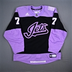 Kulikov, Dmitry *<br>Black - Hockey Fights Cancer - Warm-Up - November 23, 2019<br>Winnipeg Jets 2019-20<br>#7 Size: 56