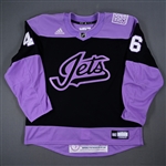 Luoto, Joona *<br>Black - Hockey Fights Cancer - Warm-Up - November 23, 2019<br>Winnipeg Jets 2019-20<br>#46 Size: 56