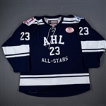 Carpenter, Ryan *<br>Navy Warm-up Jersey - AHL 80th Anniversary Patch - Autographed<br>AHL All-Star 2015-16<br>#23 Size: 56