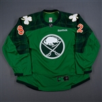 Foligno, Marcus *<br>Green "St. Patricks Day" Warm-Up - March 16, 2016<br>Buffalo Sabres 2015-16<br>#82 Size: 58