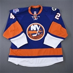 Mayfield, Scott *<br>Blue w/ Brooklyn Inaugural Season and Al Arbour Memorial Patches - Game-Issued (GI)<br>New York Islanders 2015-16<br>#42 Size: 58+