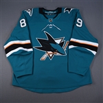 Boedker, Mikkel *<br>Teal<br>San Jose Sharks 2017-18<br>#89 Size: 56