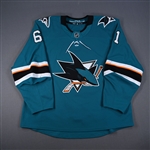 Braun, Justin *<br>Teal<br>San Jose Sharks 2017-18<br>#61 Size: 58