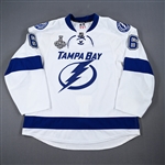 Stralman, Anton *<br>White - Stanley Cup Final - Autographed<br>Tampa Bay Lightning 2014-15<br>#6 Size: 56