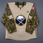 Beaulieu, Nathan *<br>Camouflage - Military Appreciation - Warm-Up<br>Buffalo Sabres 2017-18<br>#82 Size: 56