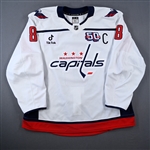 Ovechkin, Alex<br>White Set 2G w/C, w/ 50th Anniversary Patch - 2 Games<br>Washington Capitals 2024-25<br>#8 Size: 58+