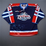 Armia, Joel *<br>Navy - "Stars and Stripes" - Worn on April 10, 2015<br>St. Johns IceCaps 2014-15<br>#33 Size: 54