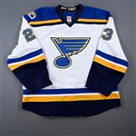 Jaskin, Dmitrij *<br>White Set 1 w/ 50th Anniversary Patch<br>St. Louis Blues 2016-17<br>#23 Size: 58
