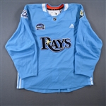 Erne, Adam *<br>Blue - Tampa Bay Rays - Warm-Up - March 26, 2018 - Autographed<br>Tampa Bay Lightning 2017-18<br>#73 Size: 56