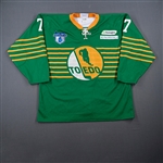 Nastasiuk, Zach *<br>Green Throwback- Hockey Heritage 2016 Logo - Autographed<br>Toledo Walleye 2015-16<br>#7 Size: 2XL