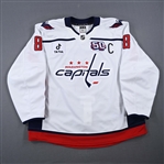 Ovechkin, Alex<br>White Set 2I w/C, w/ 50th Anniversary Patch - Worn March 27, 2025<br>Washington Capitals 2024-25<br>#8 Size: 58+