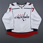 Oshie, T.J. *<br>White Set 1 (A removed) - 5th Career Hat Trick - Autographed<br>Washington Capitals 2021-22<br>#77 Size: 56