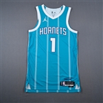 Ball, LaMelo<br>Icon Edition - Worn 3/14/2025 (Recorded a Double-Double)<br>Charlotte Hornets 2024-25<br>#1 Size: 44+4