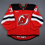 Allen, Jake<br>Red Set 1 - 2nd Period<br>New Jersey Devils 2024-25<br>#34 Size: 58G