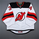 Allen, Jake<br>White Set 1 - 1st Period - 200th NHL Win<br>New Jersey Devils 2024-25<br>#34 Size: 58G
