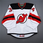 Allen, Jake<br>White Set 1 - 2nd Period - 200th NHL Win<br>New Jersey Devils 2024-25<br>#34 Size: 58G