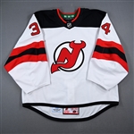 Allen, Jake<br>White Set 1 - 3rd Period - 200th NHL Win<br>New Jersey Devils 2024-25<br>#34 Size: 58G
