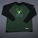 Ibaka, Serge<br>City Edition Long-Sleeved Shooting Shirt - Game-Issued (GI)<br>Milwaukee Bucks 2021-22<br>#25 Size: XXL Tall
