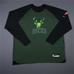 Mamukelashvili, Sandro<br>City Edition Long-Sleeved Shooting Shirt - Game-Issued (GI)<br>Milwaukee Bucks 2021-22<br>#54 Size: XXL Tall
